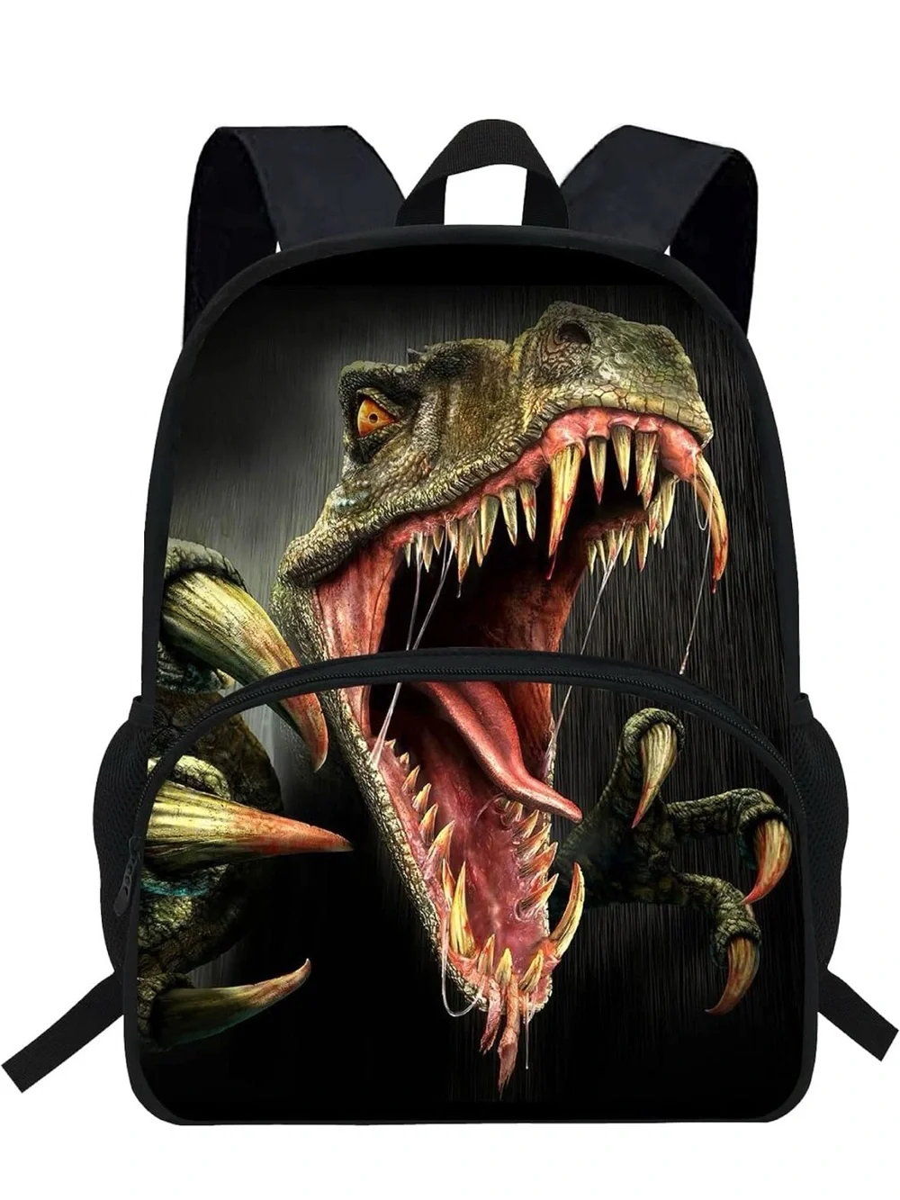 Black Dinosaur Graphic Backpack for Kids New